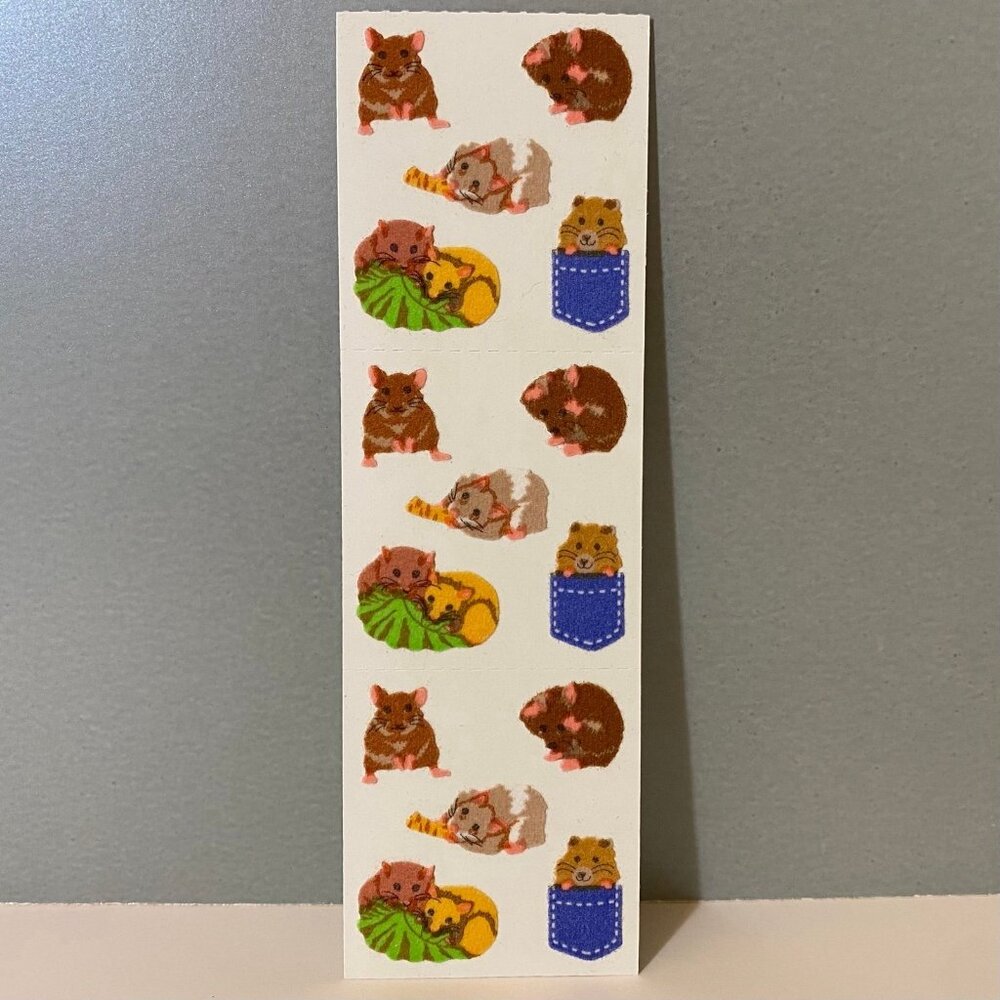 Vintage Sandylion Fuzzy Hamster Stickers